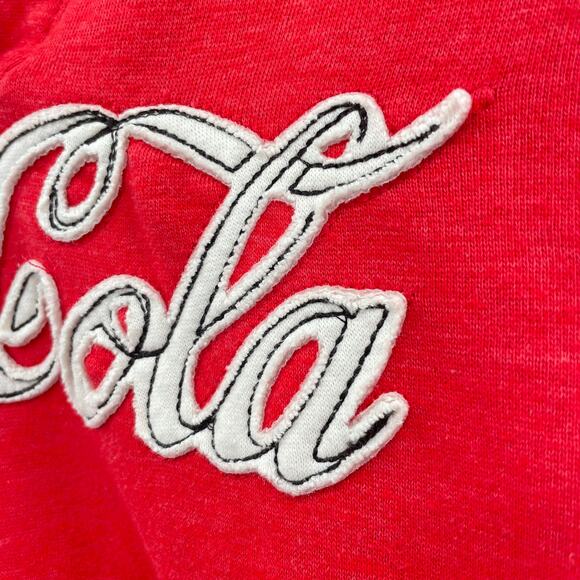 Coca Cola Women V-Neck Hooded Side Drawstring Hoodie - Picture 4 of 7